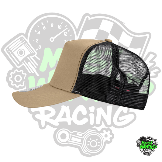 Most Wanted Racing Trucker Cap - Black & Khaki