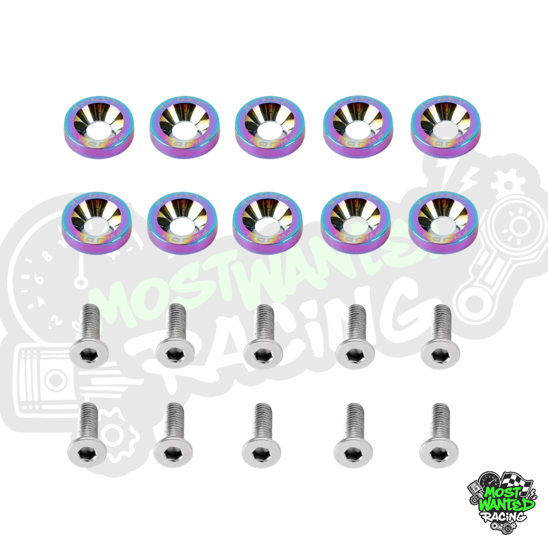 Aluminium Anodized Threaded Washers 6mm (10pcs Set)