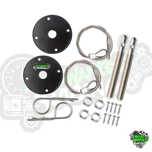 Engine Hood Lock Kit with Pull Cable (Adjustable)