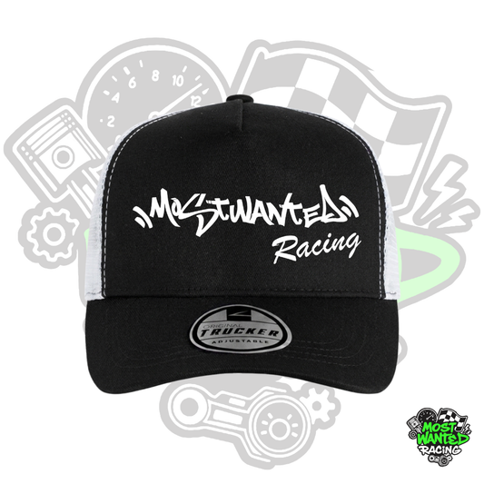 Most Wanted Racing Trucker Cap - Black & White
