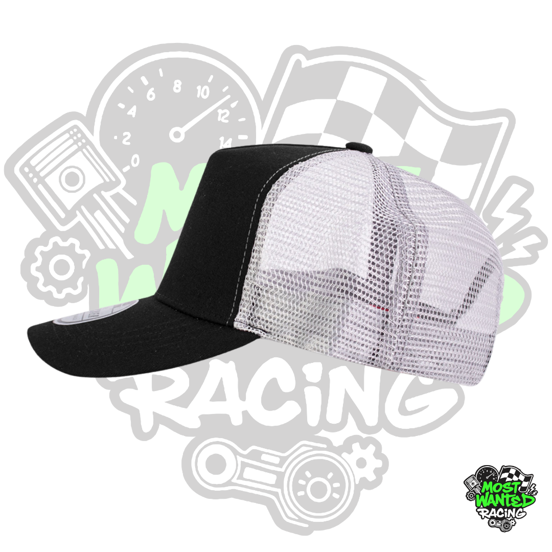 Most Wanted Racing Trucker Cap - Black & White